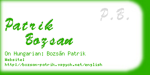 patrik bozsan business card