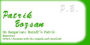 patrik bozsan business card